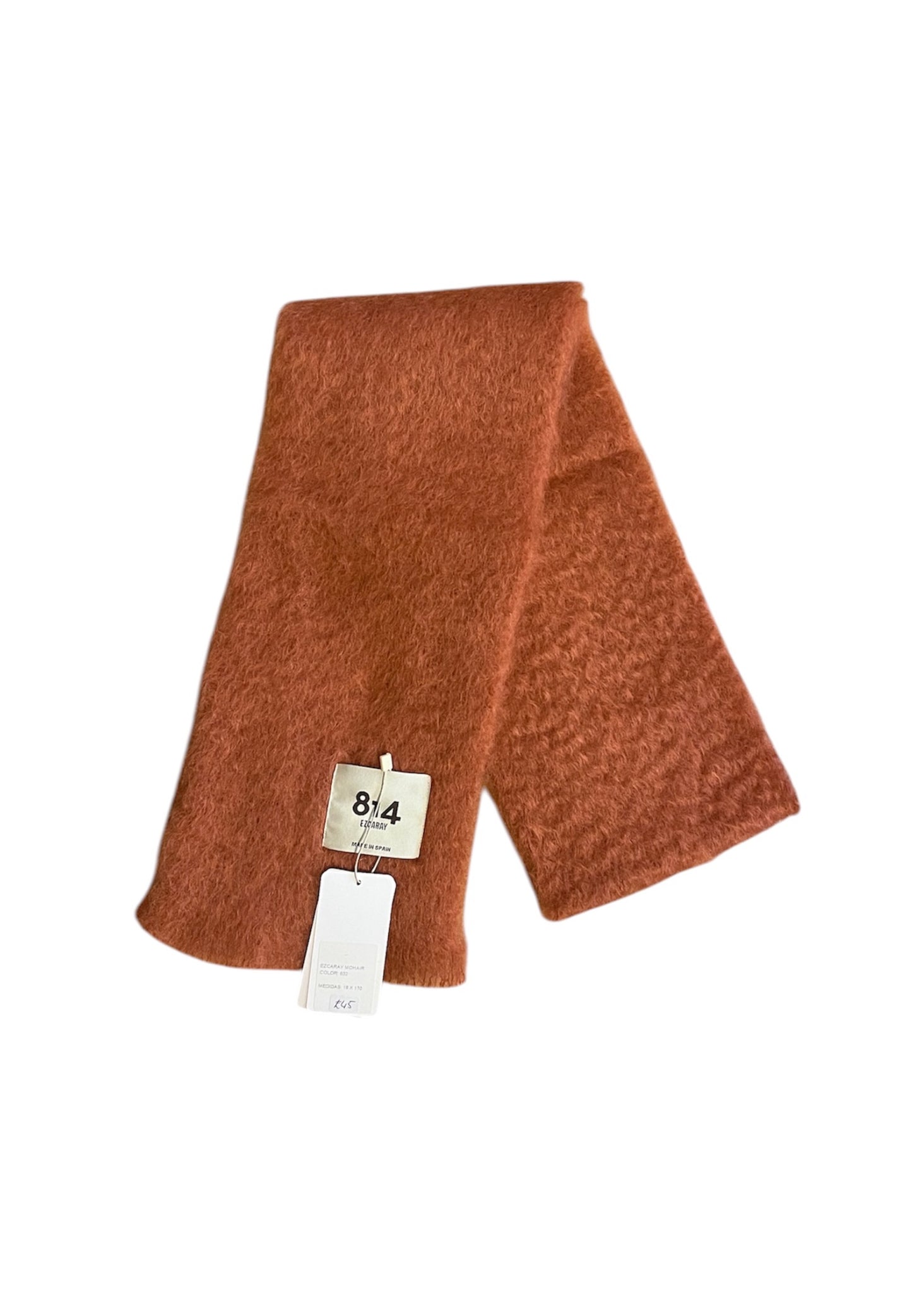 MOHAIR AND WOOL THIN SCARF DARK PEACH 602