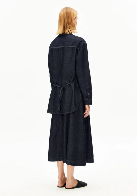 LOOSE FIT ORGANIC COTTON AND LYOCELL DENIM BLOUSE | RINSE