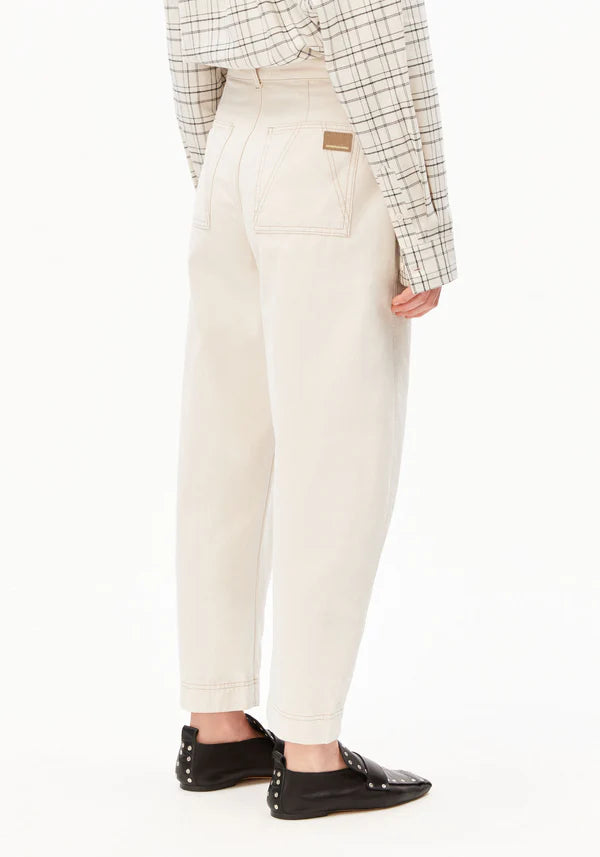 WORKWEAR ORGANIC COTTON CANVAS BARREL TROUSERS | UNDYED