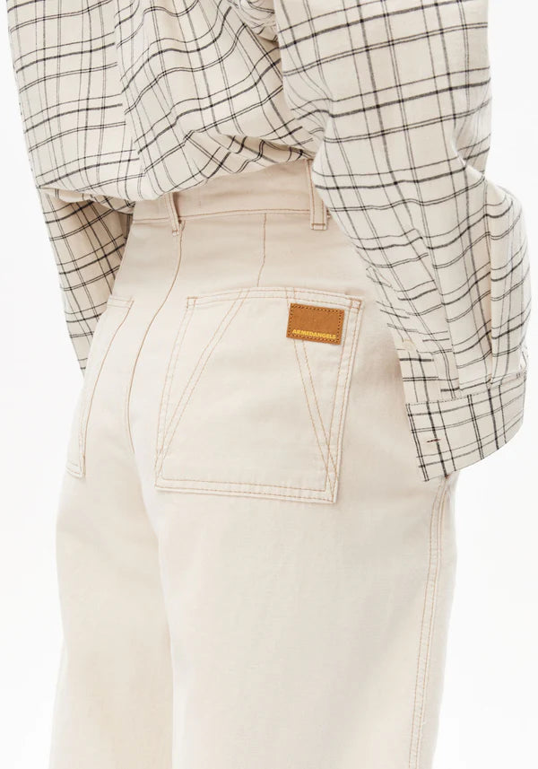 WORKWEAR ORGANIC COTTON CANVAS BARREL TROUSERS | UNDYED