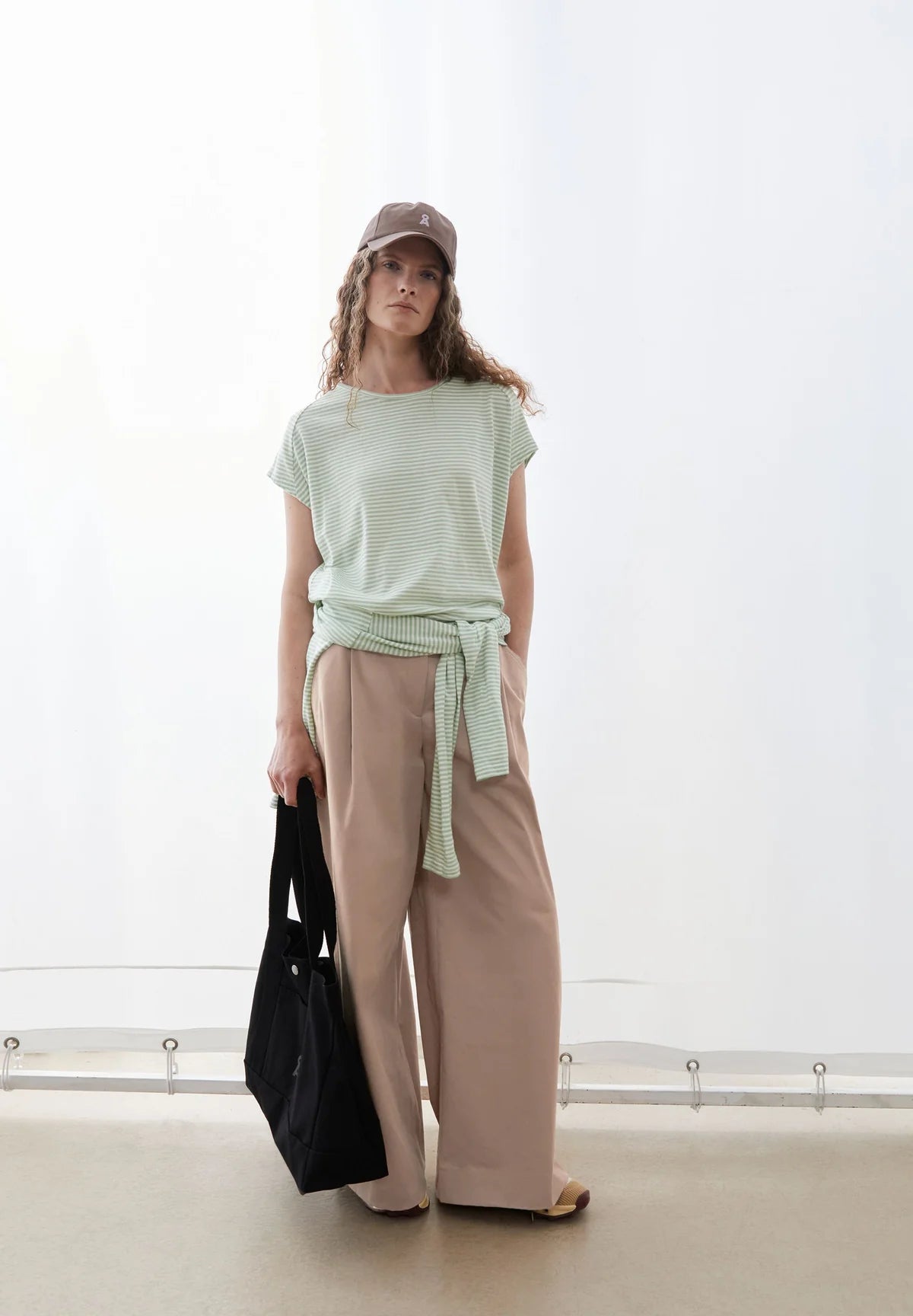 ORGANIC COTTON SLUB JERSEY STRIPE T-SHIRT | OATMILK-FOAM