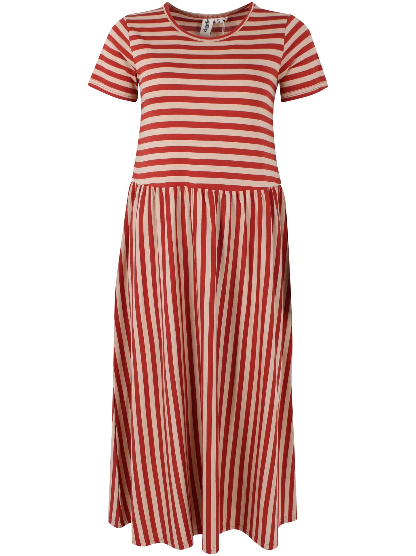 DANEKROYER STRIPED MIDI DRESS | NOUGAT-CHILI