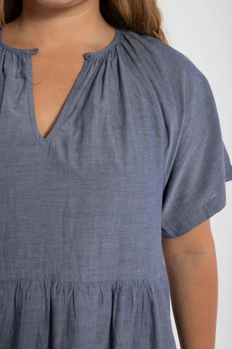 DANELUFT DRESS LIGHT CHAMBREY