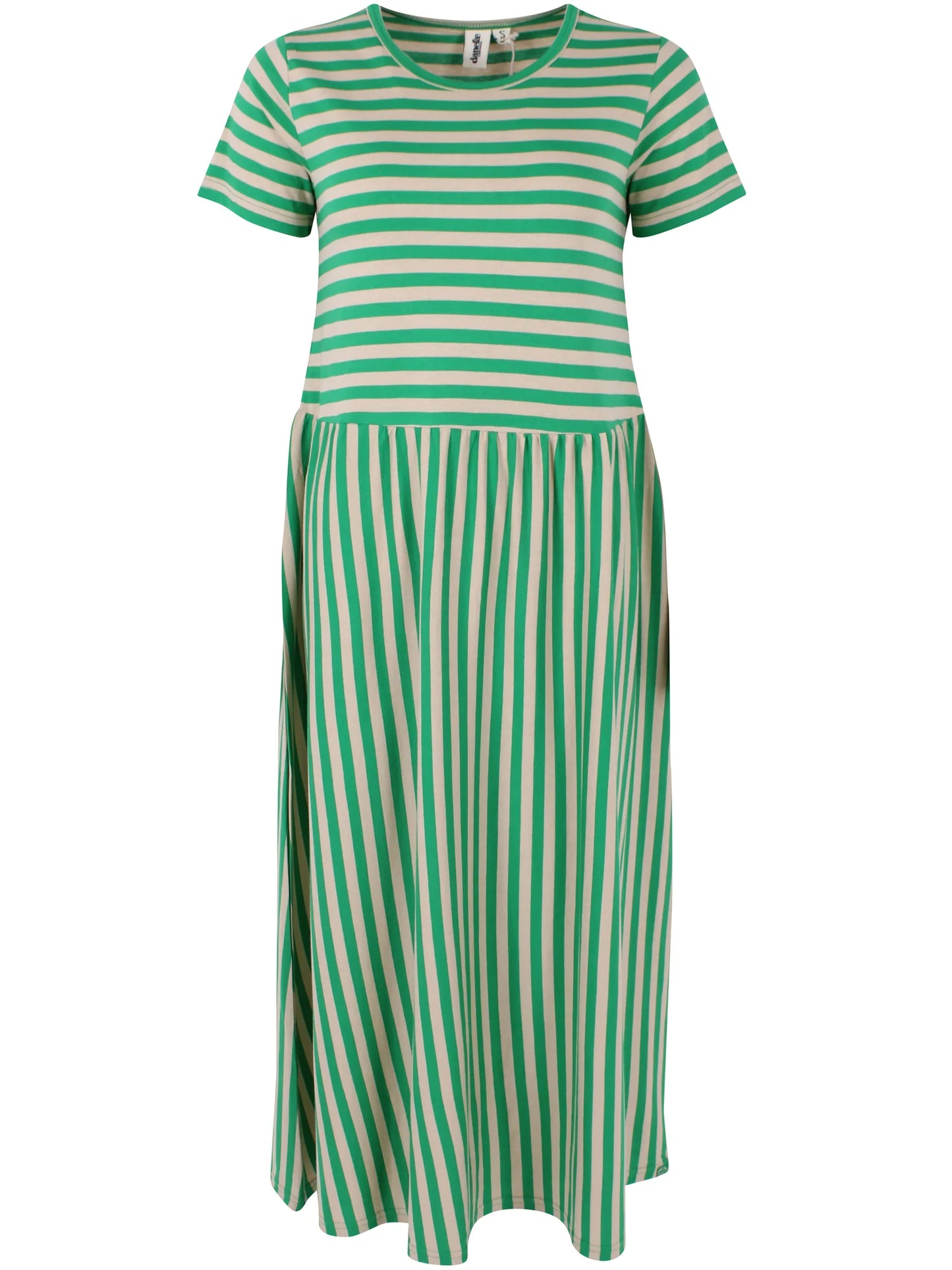 DANEKROYER STRIPED MIDI DRESS | GREEN-CHALK