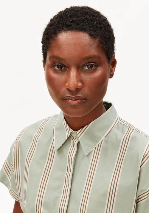 STRIPE POPLIN LARISAANA BLOUSE 100% ORGANIC COTTON