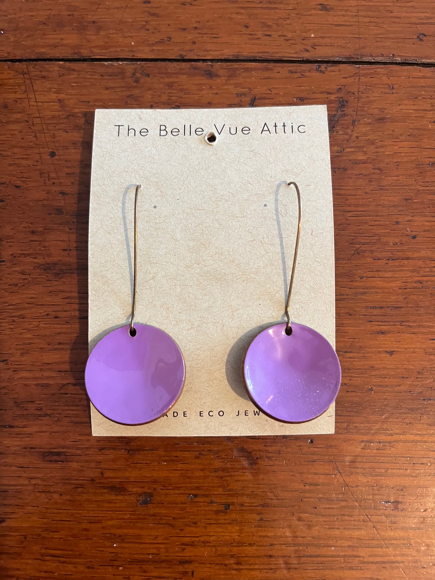 DOMED ENAMEL HALF PENNY EARRINGS | LILAC