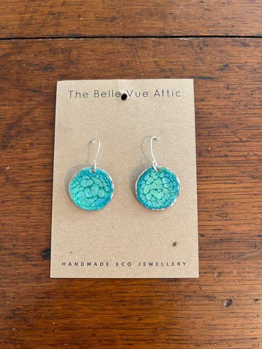 PAINTED SIXPENCE EARRINGS | TURQUOISE