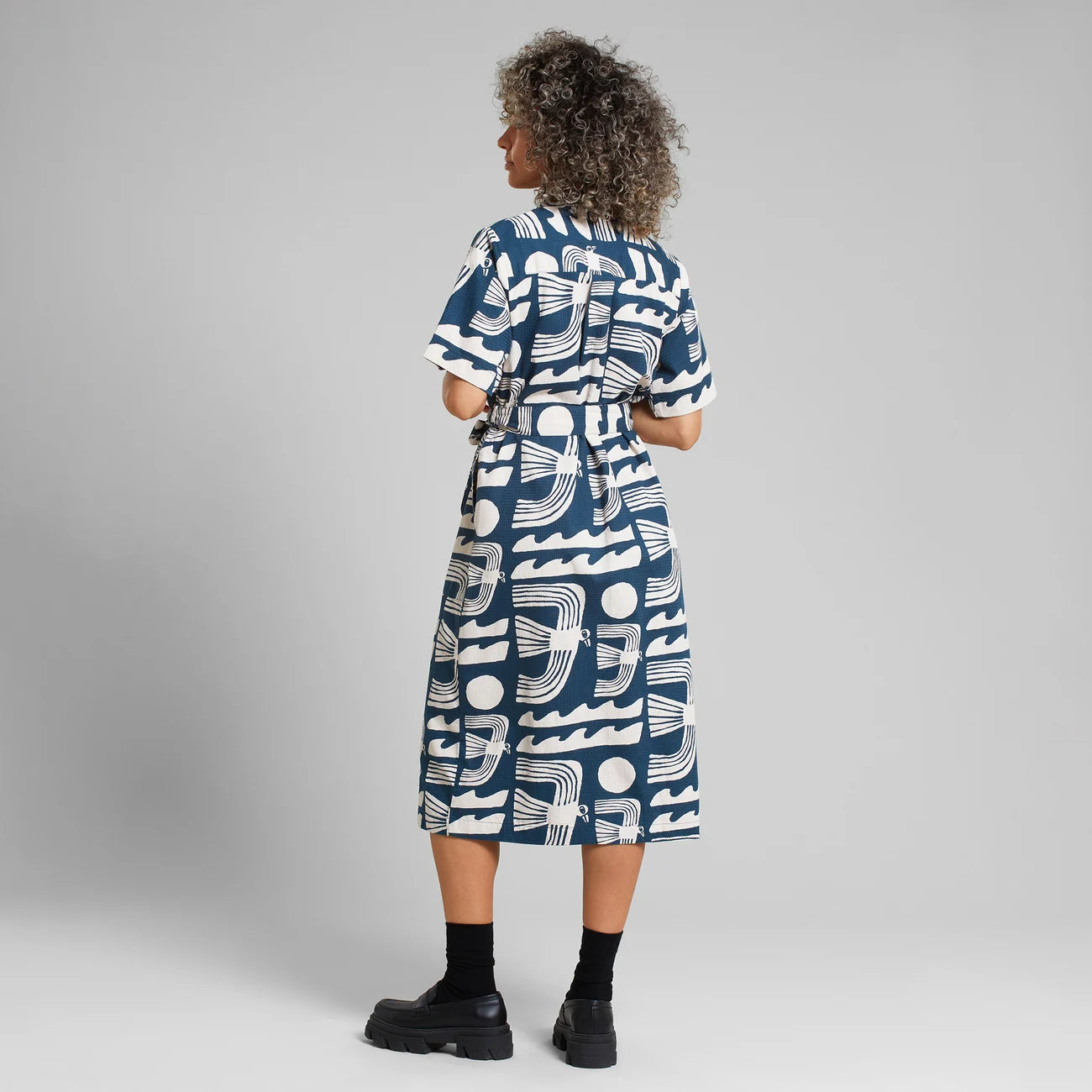 ORREFORS SHIRT DRESS | SEAGULLS MAJOLICA BLUE