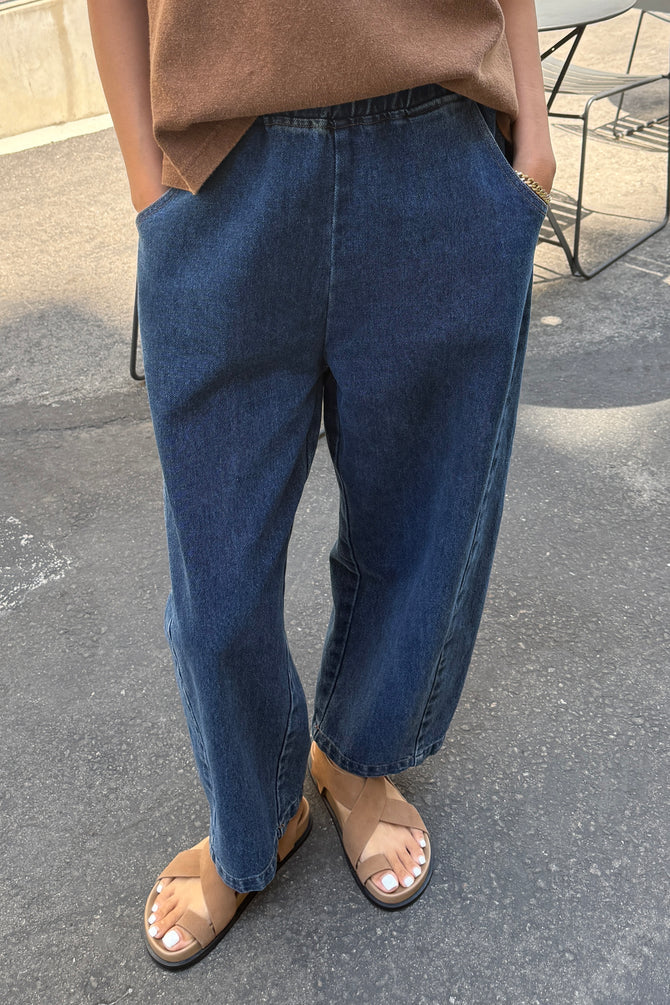 BARREL LEG ARC PANTS | BLUE DENIM
