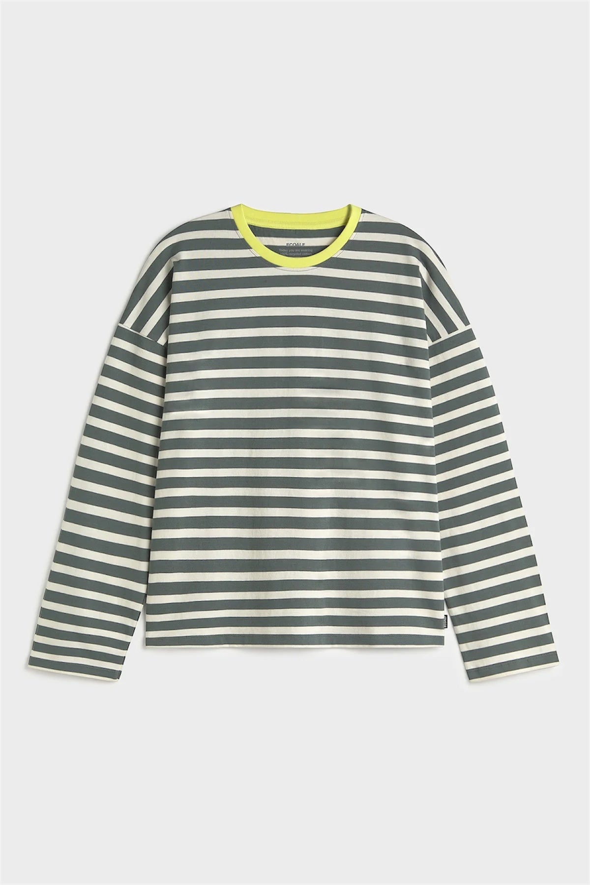 BERGAMI STRIPED LONG SLEEVE TOP | GREEN SHADOW