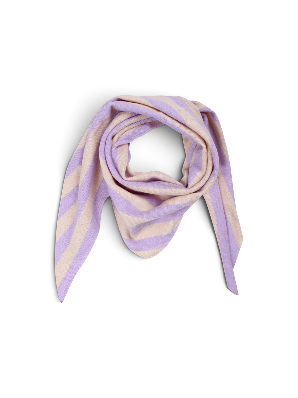 Danefæ Merino Wool Triangle Scarf – Ice Lilac-Light Beige