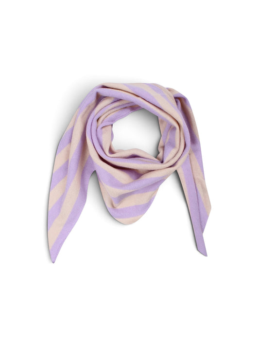 Danefæ Merino Wool Triangle Scarf – Ice Lilac-Light Beige