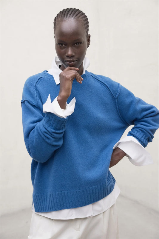 ECOALF Women's Recycled Wool Jumper Mocan | Cobalt Blue