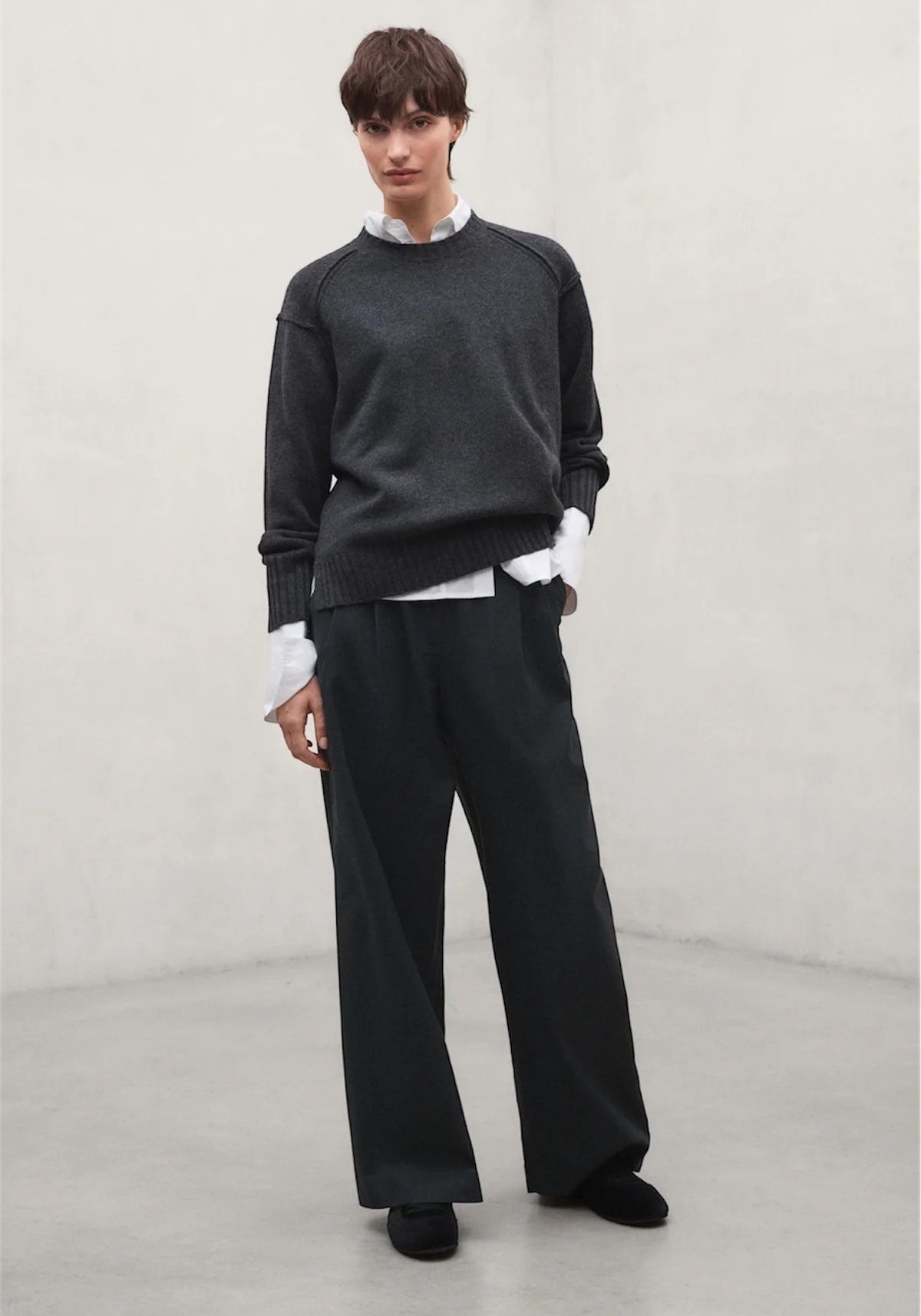 ECOALF Women's Recycled Wool Jumper Mocan – Dark Grey Melange