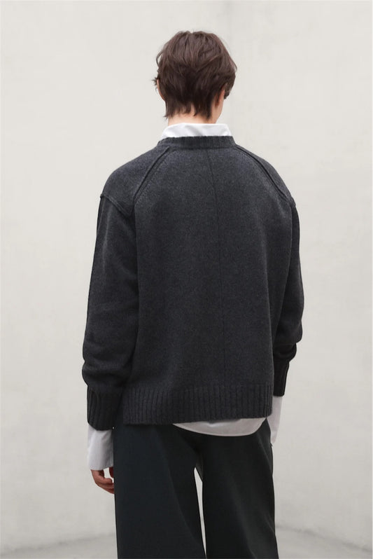 ECOALF Women's Recycled Wool Jumper Mocan – Dark Grey Melange