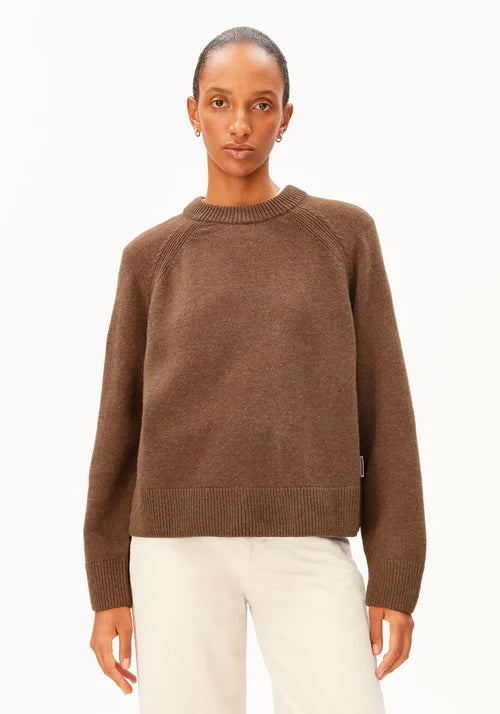 ARMEDANGELS Women's Wool Knit Jumper – Claystone Melange