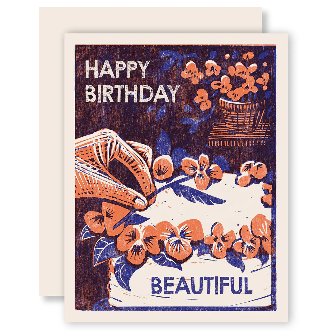 HAPPY BIRTHDAY BEAUTIFUL | LETTERPRESS PRINTED CARD