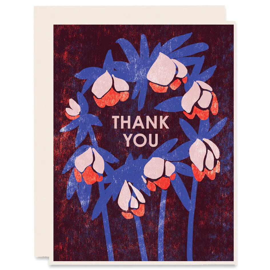 WINTER ROSES THANK YOU | LETTERPRESS PRINTED CARD