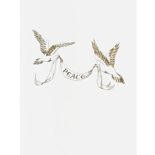 GOLD DOVES WITH PEACE BANNER CARD