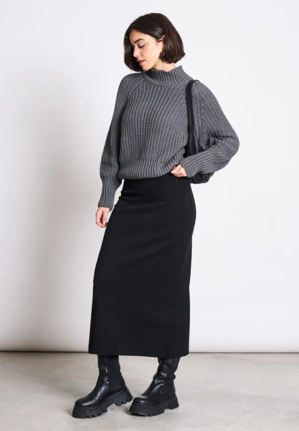 OLA TURTLENECK JUMPER GOTS | DARK GREY