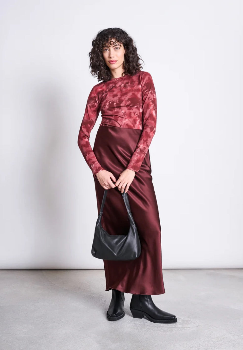 MAXI SATIN SLIP SKIRT SERIN | INTENSE RUST HUG MAXI SATIN SLIP SKIRT SERIN | INTENSE RUST HUG
