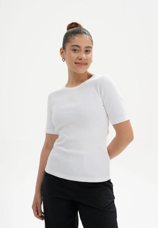 JASLEEN FITTED ORGANIC COTTON TEE | WHITE