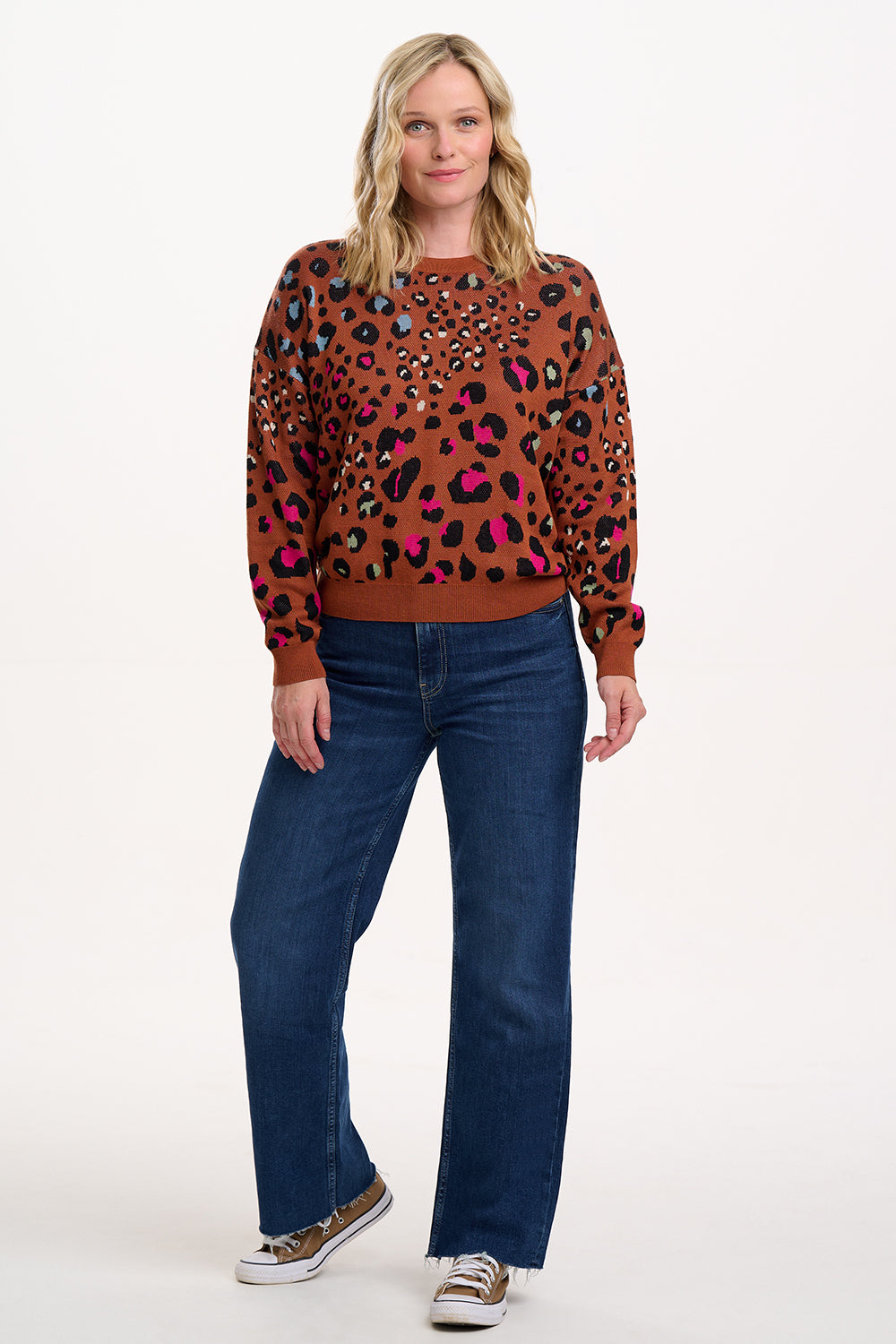 ANDI JUMPER | TAN/ RAINBOW LEOPARD