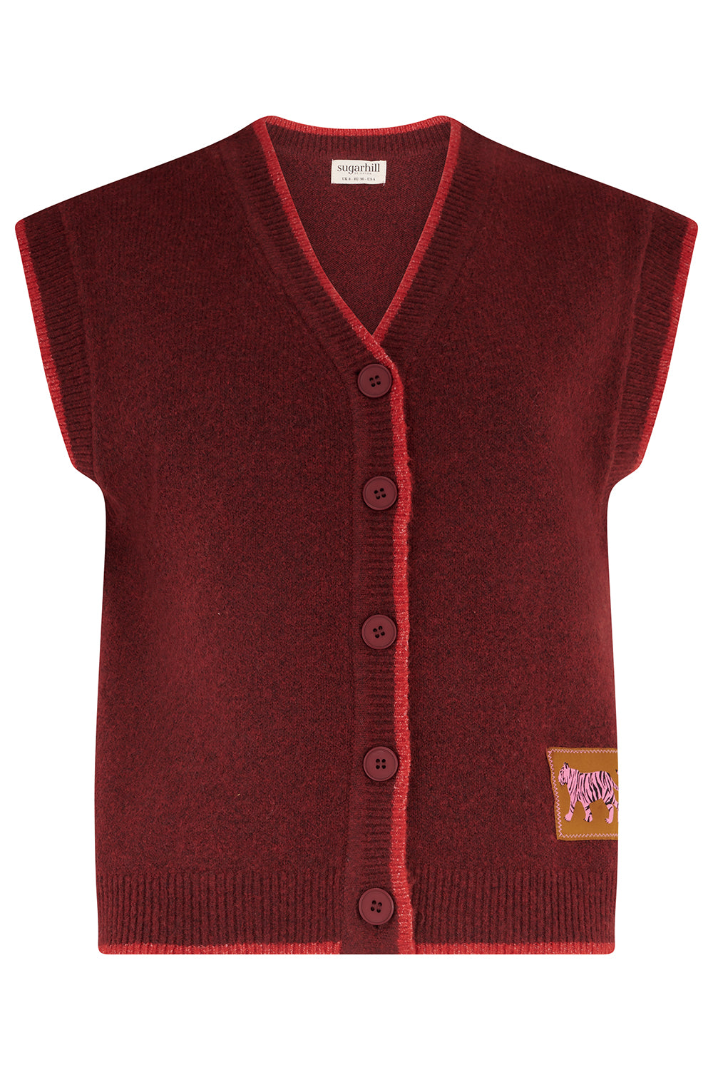 AMBER KNIT GILET | BURGUNDY