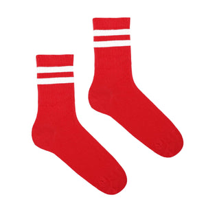 KLUE ORGANIC COTTON TENNIS SOCKS | RED AND WHITE