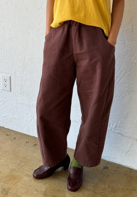 ***coming soon*** BARREL LEG ARC PANTS | CHOCOLATE CANVAS