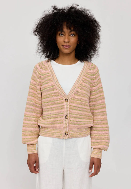 MULTICOLOR KNIT ORGANIC COTTON CARDIGAN