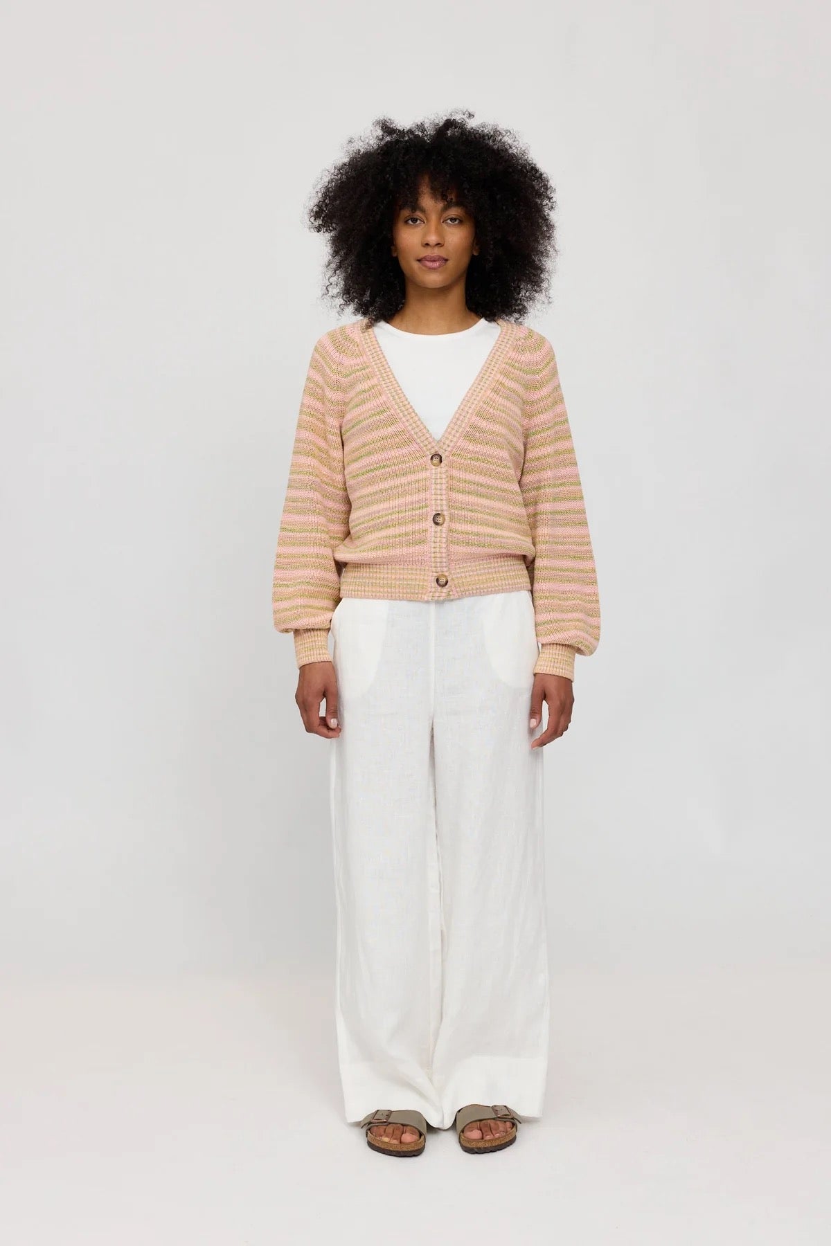 MULTICOLOR KNIT ORGANIC COTTON CARDIGAN