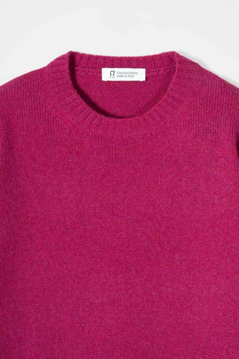 Rifò Women's Recycled Wool Crewneck Jumper Laura – Magenta