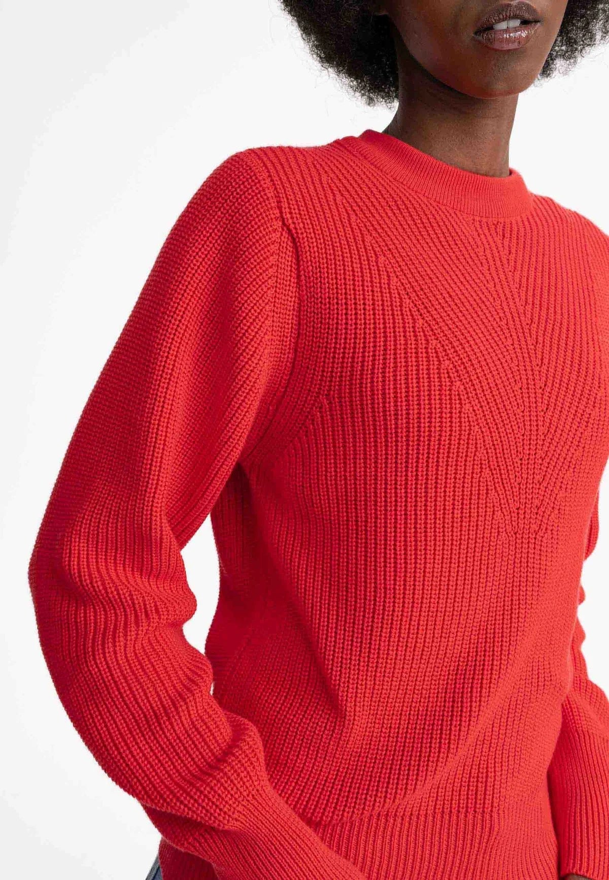 GAURI ORGANIC COTTON CREW NECK JUMPER | POPPY