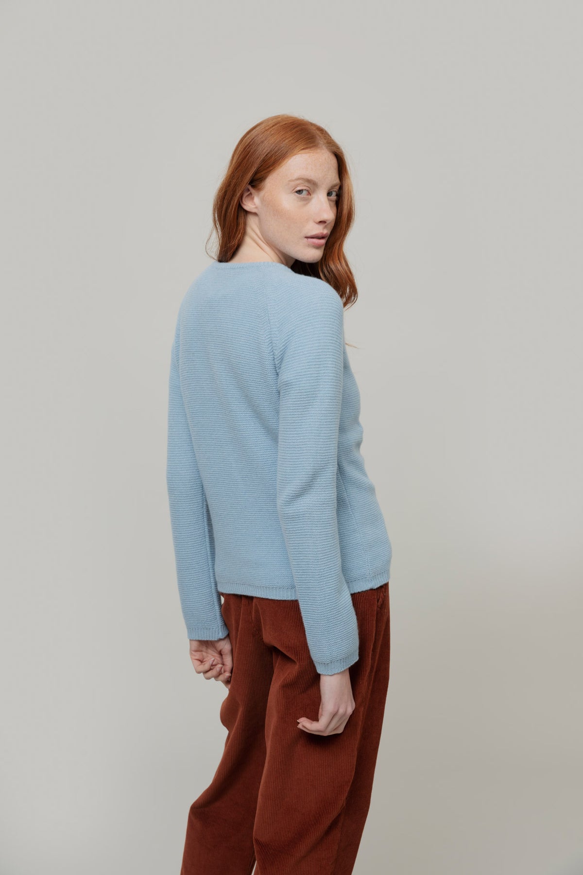 Rifò Women's Recycled Cashmere Jumper Giulietta – Powder Blue