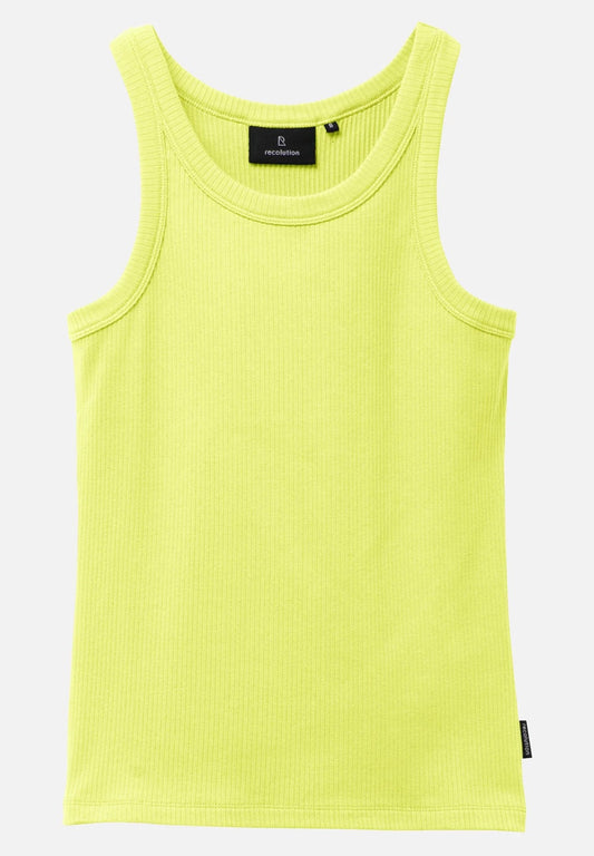 ANISE ORGANIC COTTON FITTED RIBBED VEST TOP | SUN YELLOW