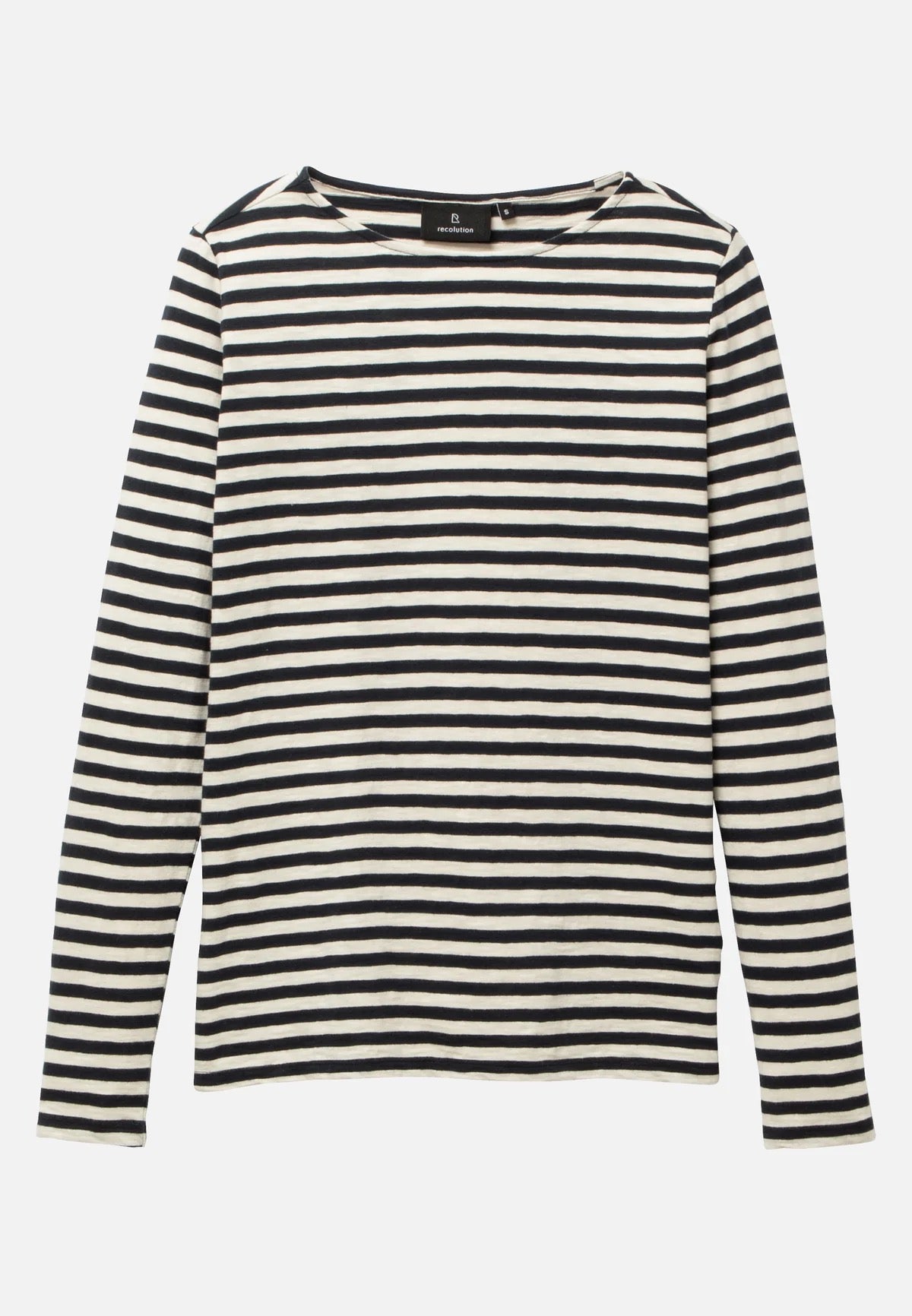 IRIS STRIPES ORGANIC COTTON LONG SLEEVE TOP | DARK NAVY