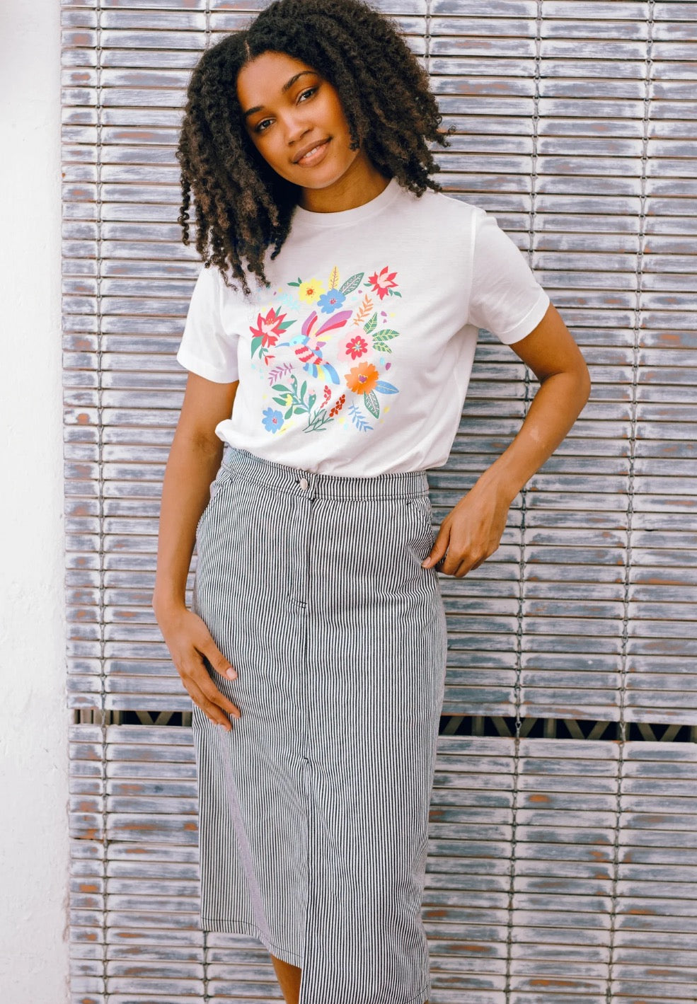 AMAYA MIDI SKIRT | MONOCHROME STRIPE