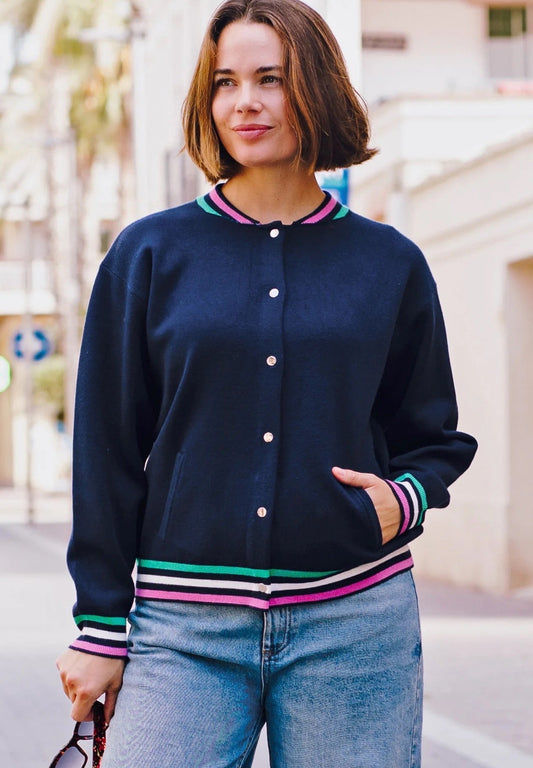 MONAY KNITTED BOMBER | NAVY