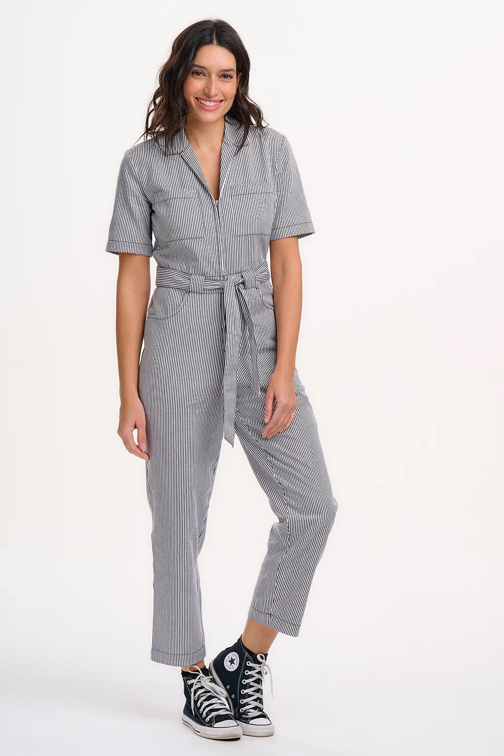 MEREDITH BOILERSUIT | MONOCHROME STRIPE