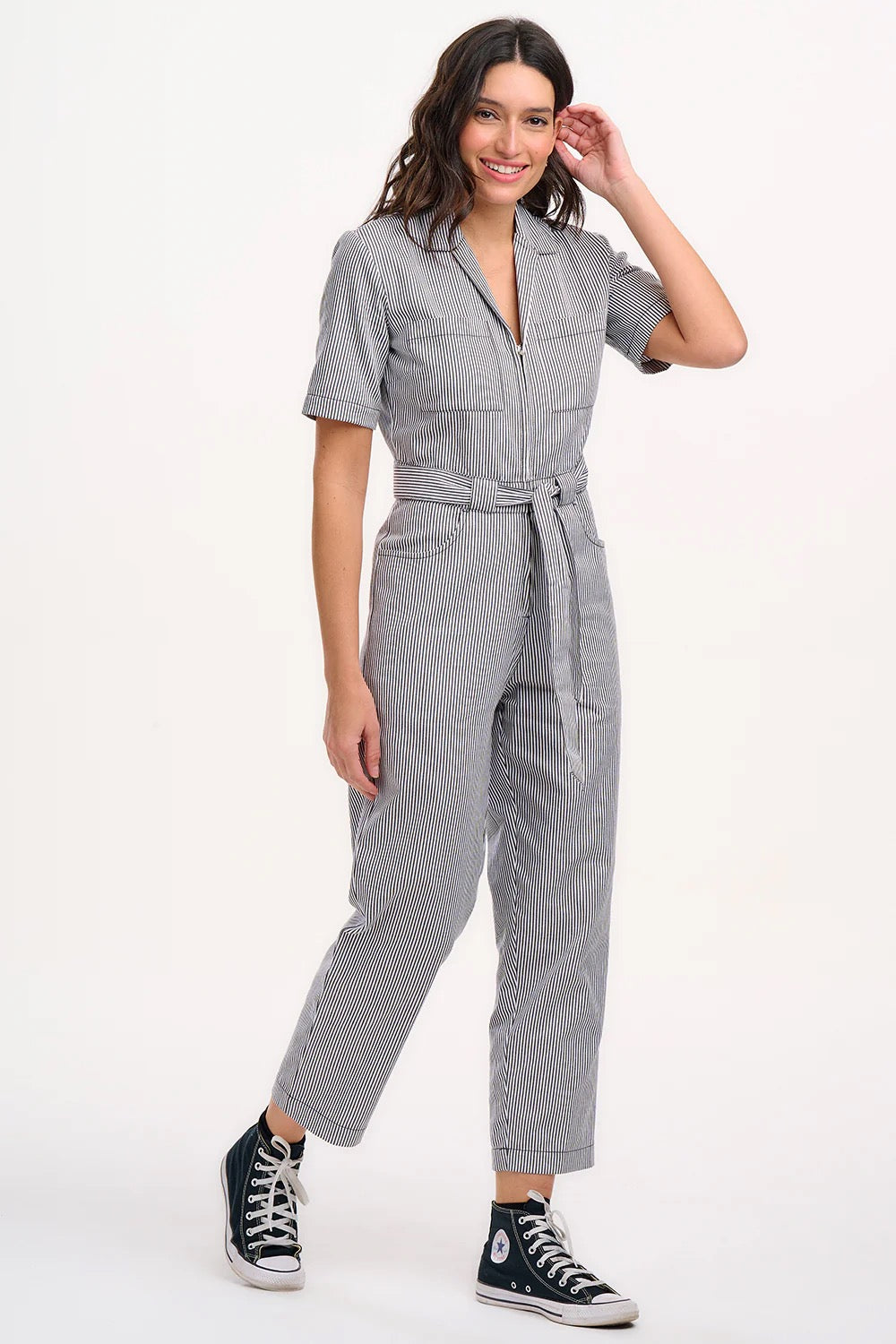 MEREDITH BOILERSUIT | MONOCHROME STRIPE