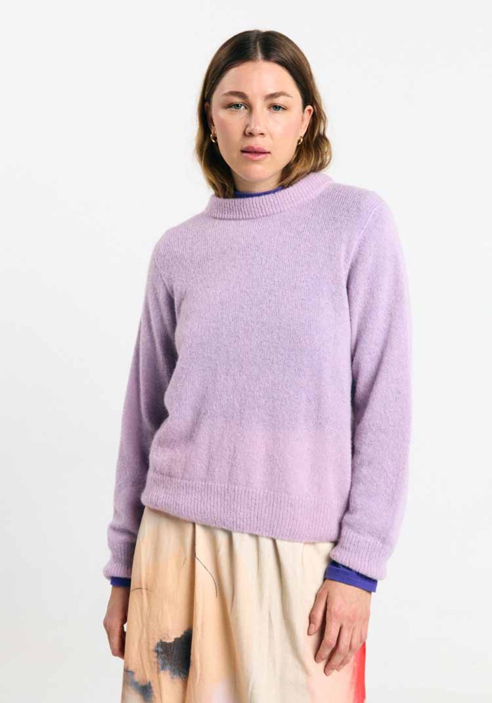 BABOL ALPACA AND MERINO WOOL BLEND JUMPER | LILAC