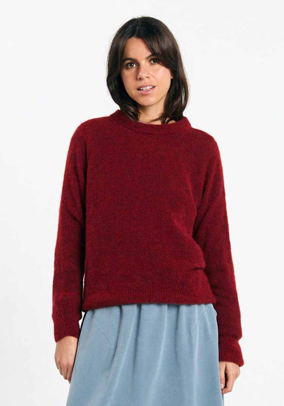 BABOL ALPACA AND MERINO WOOL BLEND JUMPER | BRICK