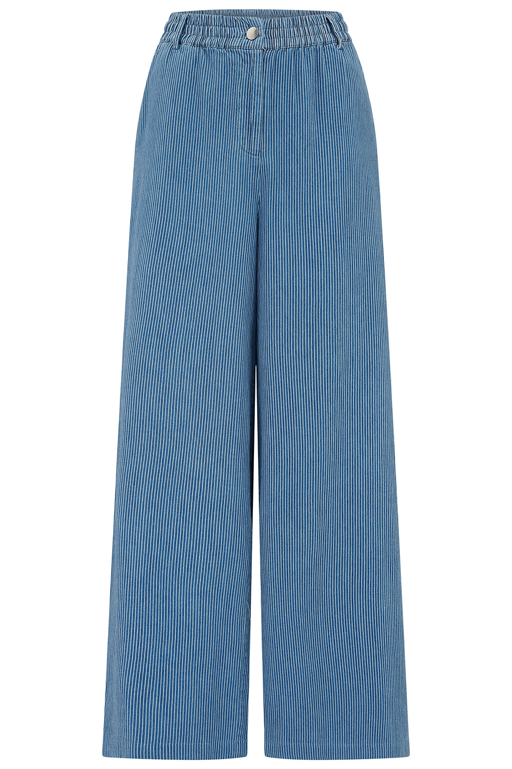 FIFI WIDE LEG TROUSERS | BLUE STRIPE DENIM