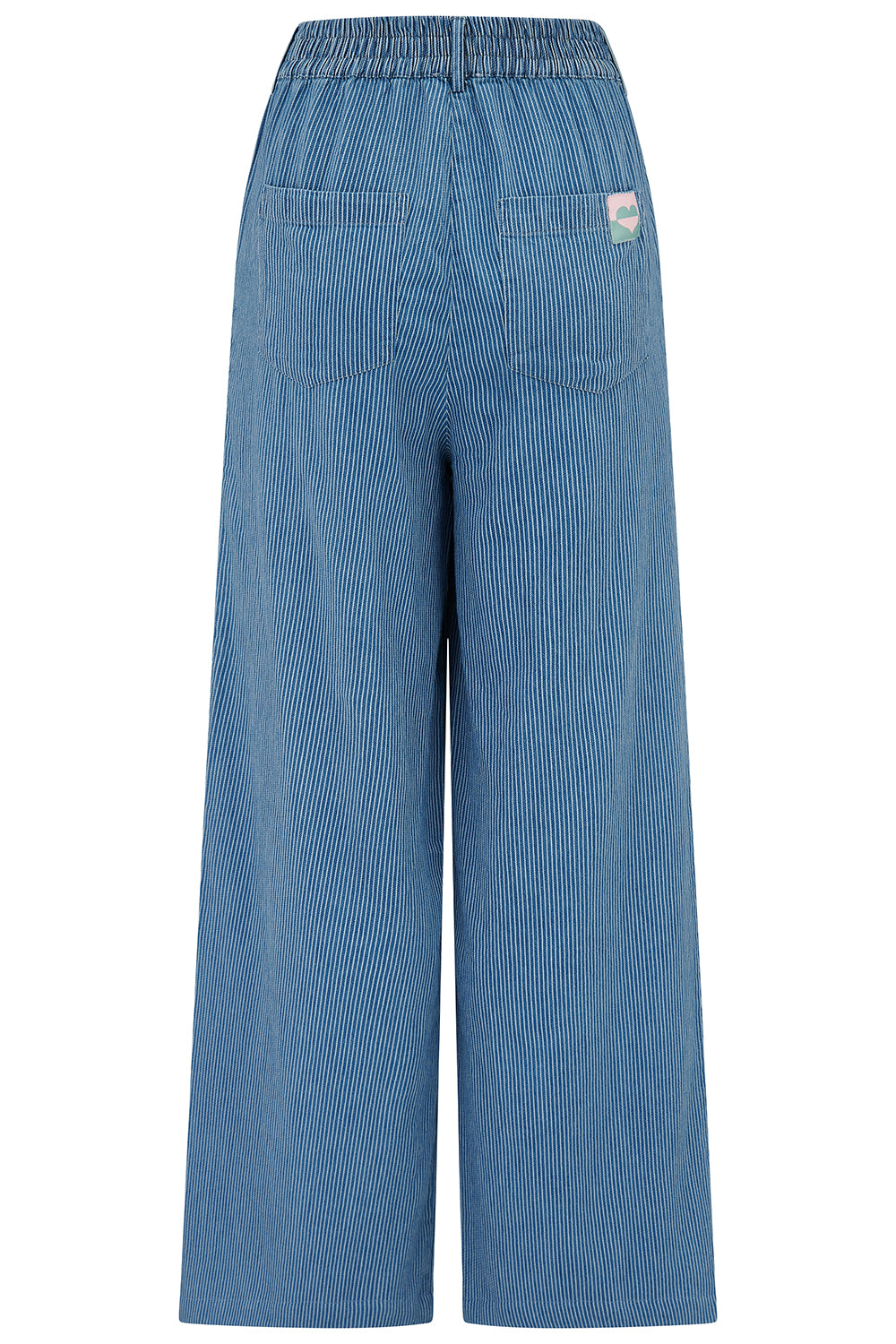 FIFI WIDE LEG TROUSERS | BLUE STRIPE DENIM