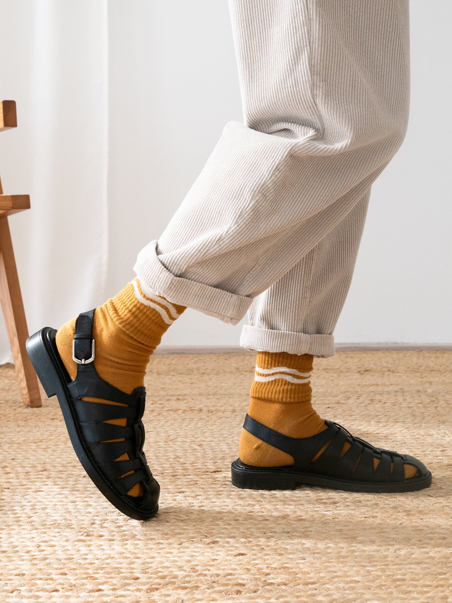HARUKU CORDUROY TROUSERS | FEATHER GREY