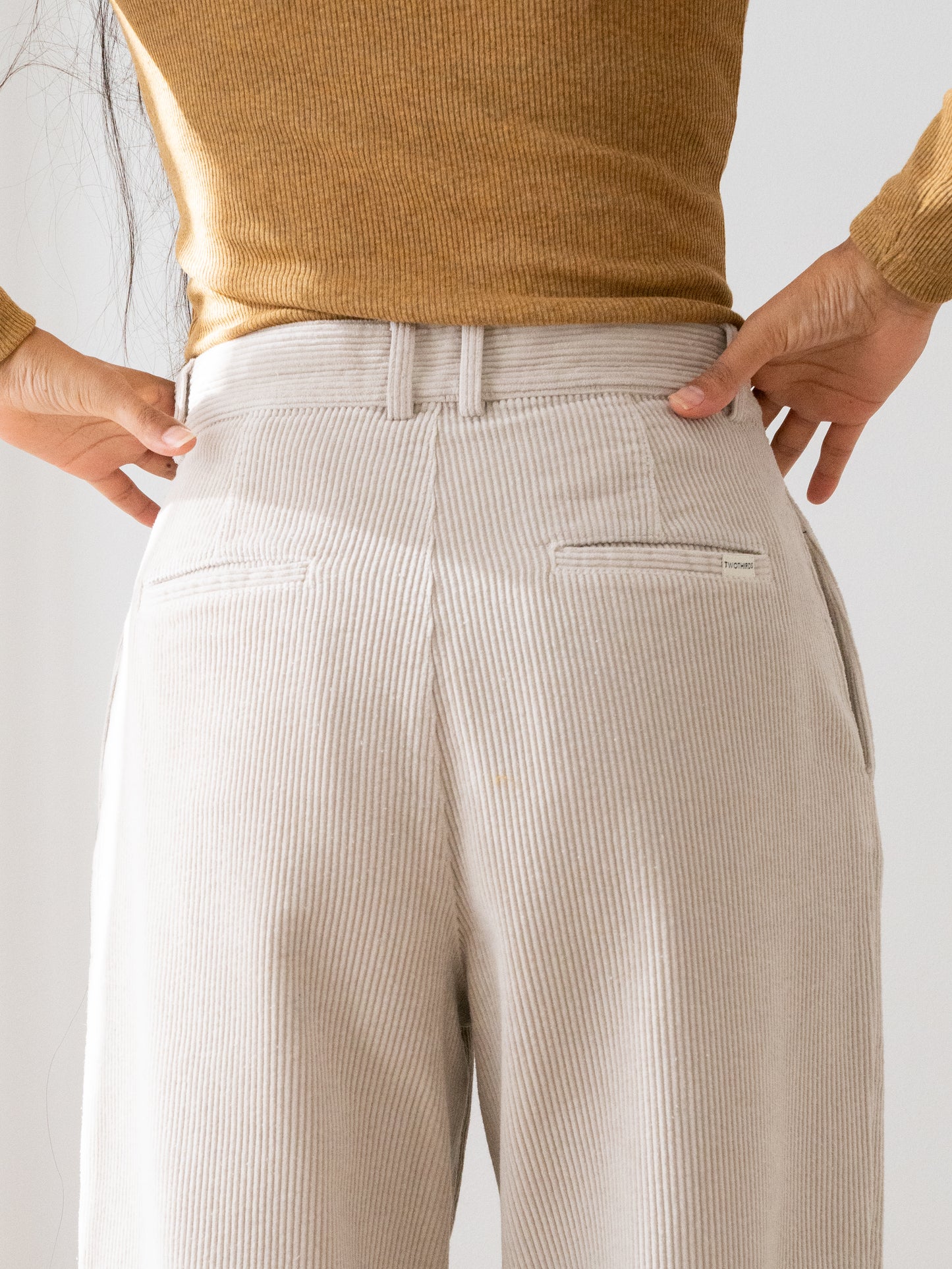 HARUKU CORDUROY TROUSERS | FEATHER GREY