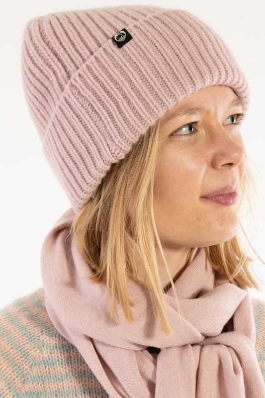 DANEWARM THOUGHTS MERINO WOOL BEANIE | POWDER PINK