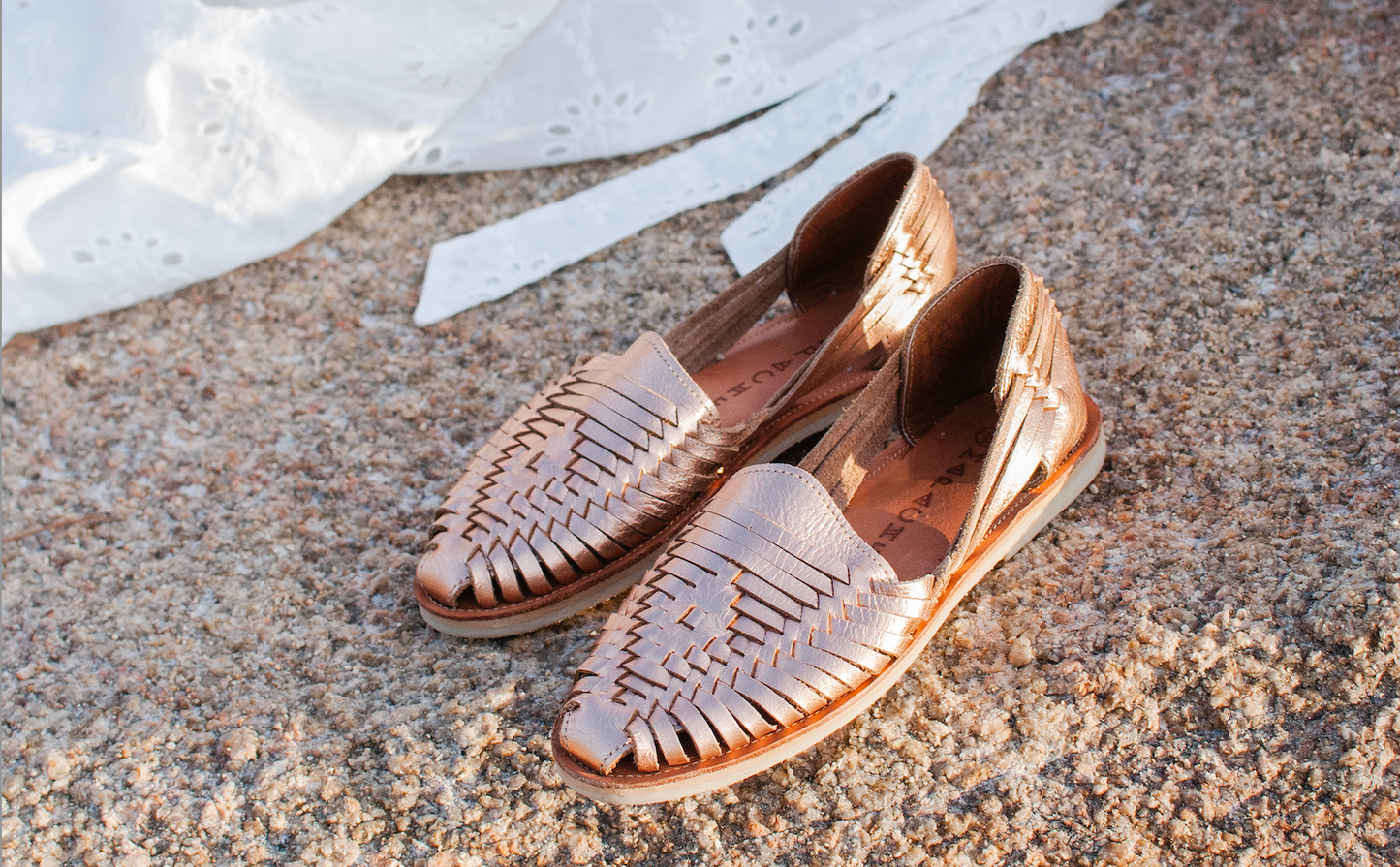 IBARRA BRAIDED LEATHER SANDALS | ROSE GOLD