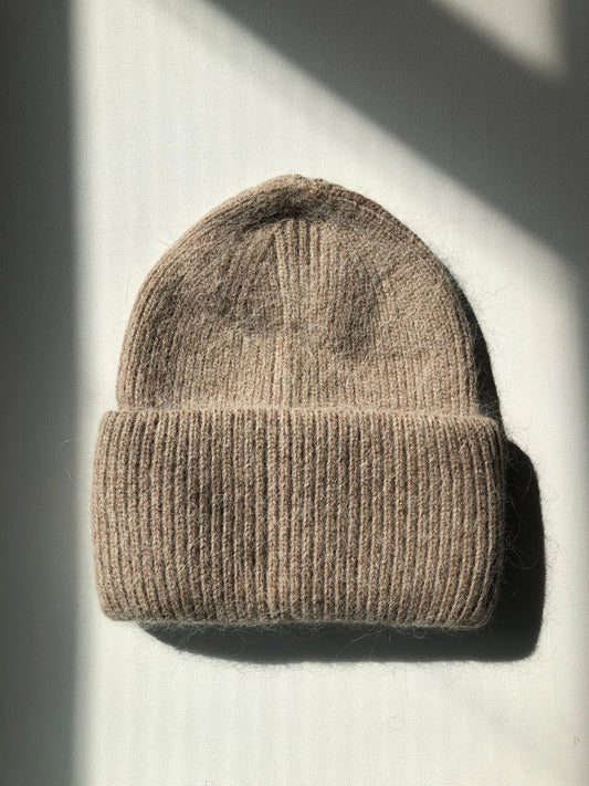 ANGORA AND WOOL BEANIE | MUSHROOM